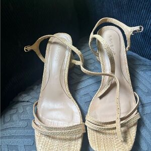 BAMBOO Tan Woven Strappy Sandals